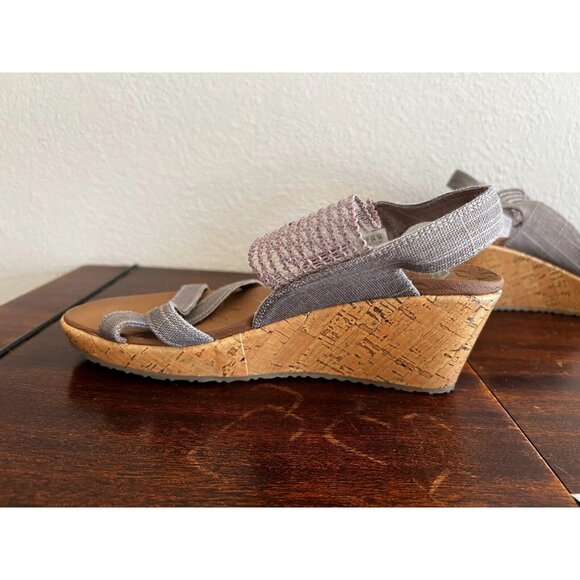 Skechers Beverlee High Tea Sandals Women's US 7 Mauve Mesh Slip On 31723 Vegan - Picture 7 of 11